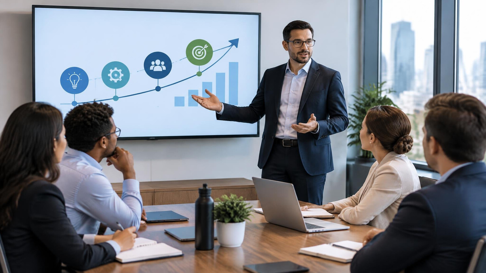 manager presenting strategy