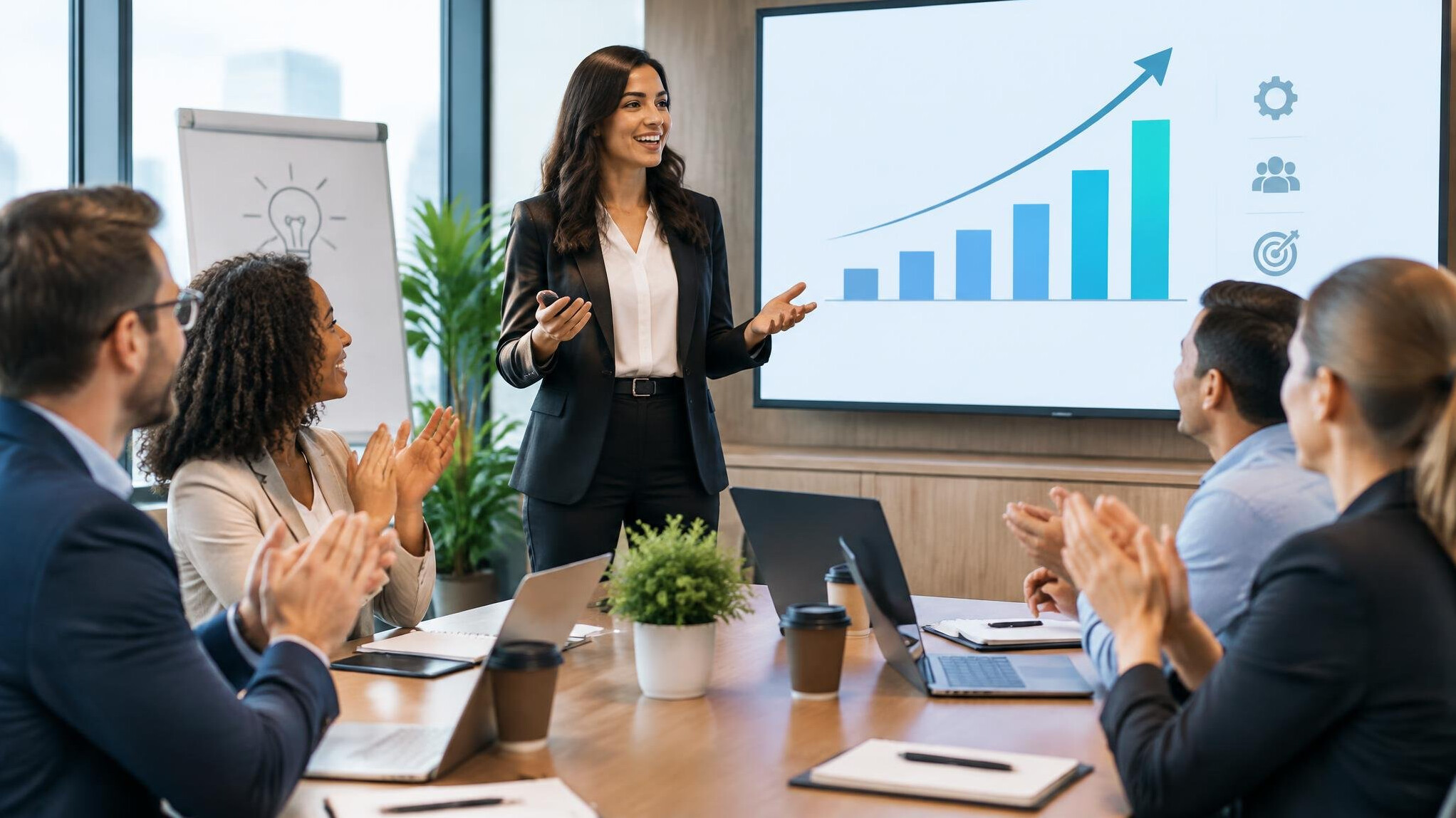confident business presentation