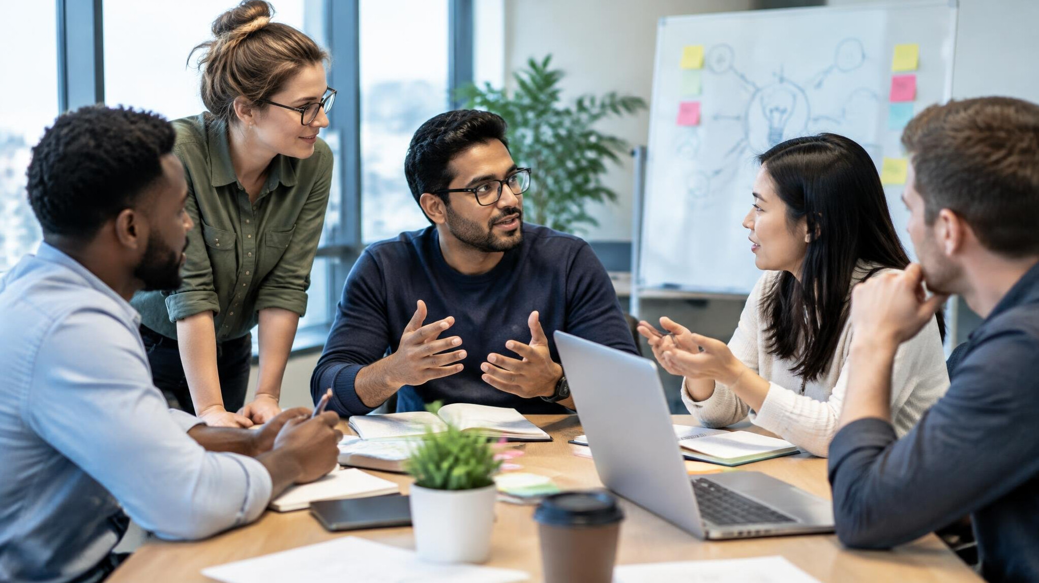office colleagues talking